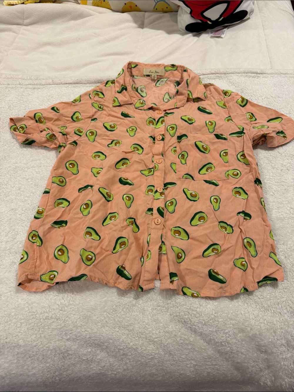 Love Notes Peach Avocado Print Top